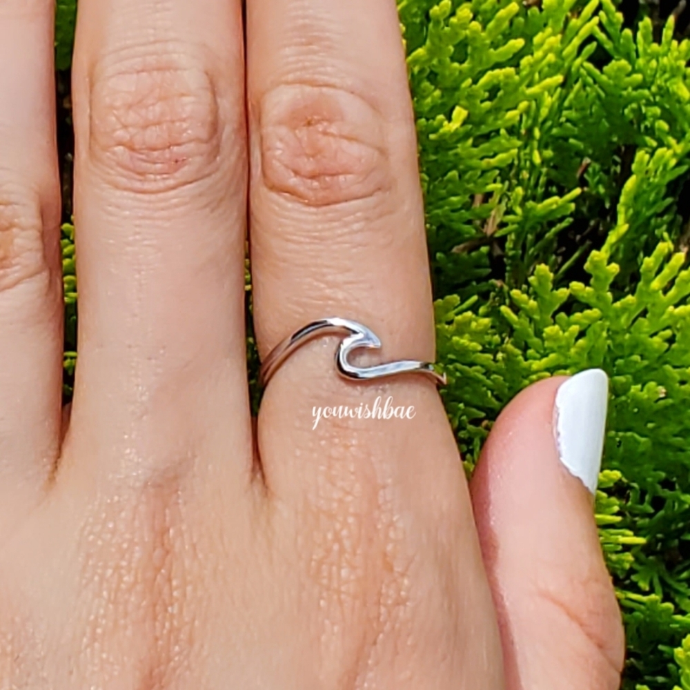 Silver Wave Ring Brand New Summer Size 925 Sterling Silver - Picture 5 of 8